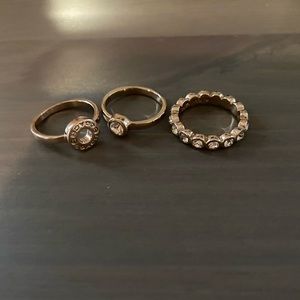 3 Rose Gold Coach Rings